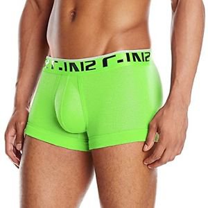 C-IN2 Men's Super Bright Lo No Show Brief, Toxic Green, Large