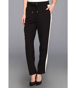 Juicy Couture Women's Pull On Crepe Track Pant, Pitch Black, Large