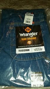 Wrangler Men's Flame Resistant Denim Dungaree, Denim, 29x34