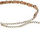 MADDEN GIRL WOMENS TASSEL CHAIN BELT BROWN ANTIQUE BRASS