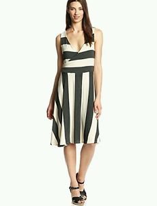Three Dots Red Women's Sleeveless Faux Wrap Dress, Willow Port/Natural, Small