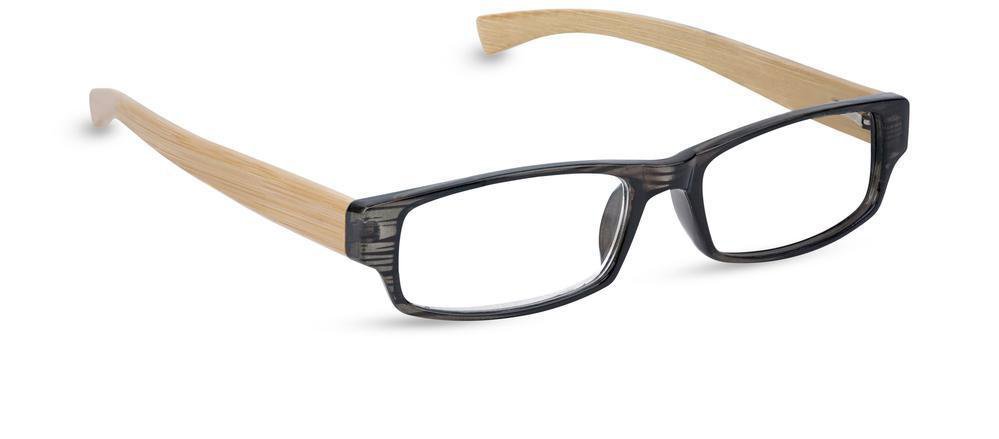 Peepers Men's Visionary Rectangular Reading Glasses,Black/Bamboo,+1.25