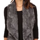 Jack by BB Dakota Women's Cordova Swirly Textured Faux Fur Vest, Dark CharcoalXS