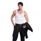 HOTER Mens Slimming Body Shaper Vest Shirt Abs Abdomen Slim, White
