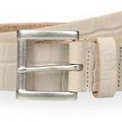 Thirty Five Kent Men's Embossed Croc Casual Belt, Ivory, 40 US