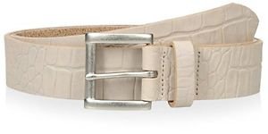 Thirty Five Kent Men's Embossed Croc Casual Belt, Ivory, 40 US