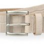 Thirty Five Kent Men's Embossed Croc Casual Belt, Ivory, 40 US