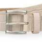 Thirty Five Kent Men's Embossed Croc Casual Belt, Ivory, 40 US