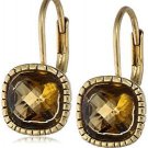 The SAK 8mm Cushion Leverback Topaz Drop Earrings