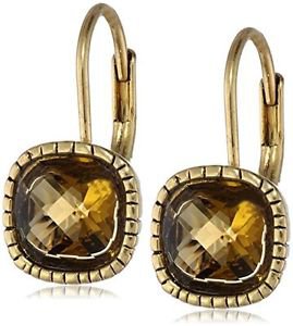 The SAK 8mm Cushion Leverback Topaz Drop Earrings