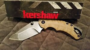 Kershaw 8750TTANBW Shuffle II Folding Knife with Tanto Blade and BlackWash Finis