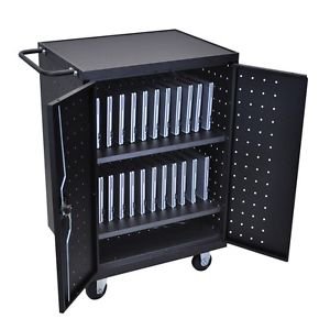 LUXOR LLTP24-B COMPUTER LAPTOP TABLET CHARGING STATION CART COMPARTMENT BLACK