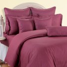 1000 TC EGYPTIAN COTTON  RASPBERRY STRIPED DOUBLE BED SHEET SET