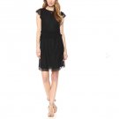 Ella Moon Women's Sleeveless Ruffle Shoulder Smocked Waist Mini Dress, Jet Black, Medium Ella Moon Women's Sleeveless Ruffle Shoulder Smocked Waist Mini Dress, Jet Black, Medium
