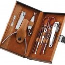 RC Collection Deluxe 10 Piece Manicure Set with Carrying Case, Brown