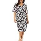 Women's Plus Size Ruffle Sleeve Printed Lace Dress - Multi - Size: 22W