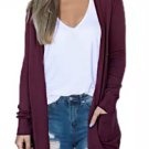 Benedicts Goods Women's Reflection Fringe Wrap Cardigan - Burgundy -Medium