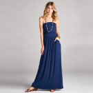 Love Kuz Women's Solid Strapless Maxi Dress, Blue Medium Love Kuz Women's Solid Strapless Maxi Dress, Blue Medium