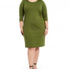 NY Collection Plus Size Ruched Dress Olive 2X NY Collection Plus Size Ruched Dress Olive 2X