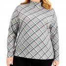 Karen Scott Plus Size Plaid Mock-Neck Top Smoke Grey Heather XLarge Karen Scott Plus Size Plaid Mock-Neck Top Smoke Grey Heather XLarge