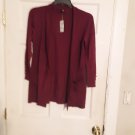 JM Collection Button-Sleeve Open Front Cardigan Small Passion Flower JM Collection Button-Sleeve Open Front Cardigan Small Passion Flower