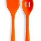 Art & Cook Silicone Slotted Turner & Solid Spoon, Set of 2 Orange