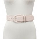 INC  Croc-Embossed Stretch Belt With Covered Buckle Taupe S/M