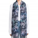 Steve Madden Women's Blue Rose Jacquard Blanket Scarf - One Size Steve Madden Women's Blue Rose Jacquard Blanket Scarf - One Size