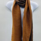 CALVIN KLEIN Double-faced Pleated Blanket Scarf In Cognac CALVIN KLEIN Double-faced Pleated Blanket Scarf In Cognac