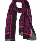 Calvin Klein Women's Chain-Print Chiffon Oblong Scarf in Cerise (Pink/Black)