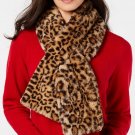 INC International Concepts Womens faux-fur pull-through scarf Leopard One Size