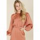 PureModestApparel Dressed Up Satin Two Piece Mermaid Dress Set Brick Large