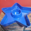Martha Stewart Collection Star Chip & Dip Plate, Melamine, Blue