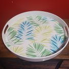 Martha Stewart Collection Melamine Round Serve Tray, Leafy Botanical Motif