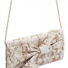 INC International Concepts Bowah Snake-Embossed Bow Clutch