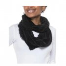 CHARTER CLUB Womens Black Woven Chenille Fringed Infinity Scarf CHARTER CLUB Womens Black Woven Chenille Fringed Infinity Scarf