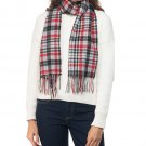 Charter Club Ribbed 100% Cashmere Plaid Fringed Scarf Black/white/Red Charter Club Ribbed 100% Cashmere Plaid Fringed Scarf Black/white/Red