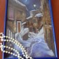Original pastel painting, winter cityscape, night city, moon, wall art, wall decor,