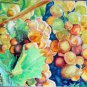Original watercolor painting, Grapes, fruits, kitchen artwork, wall art, wall decor,