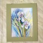 Original watercolor painting, flowers - Iris, floral wall art, decor, blooms, botanical art,