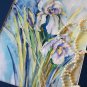 Original watercolor painting, flowers - Iris, floral wall art, decor, blooms, botanical art,