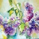 Original watercolor painting, Lilac flowers, botanical art, artwork, floral wall art, wall decor