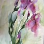 Original watercolor painting, abstract flowers, floral wall art Iris, blooms, wall decor