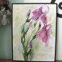 Original watercolor painting, abstract flowers, floral wall art Iris, blooms, wall decor