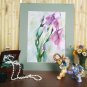 Original watercolor painting, abstract flowers, floral wall art Iris, blooms, wall decor