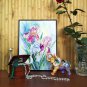 Original watercolor painting, Iris flowers, floral wall art, wall decor, botanical, nature artwork