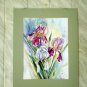 Original watercolor painting, Iris flowers, floral wall art, wall decor, botanical, nature artwork