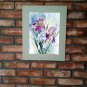 Original watercolor painting, Iris flowers, floral wall art, wall decor, botanical, nature artwork