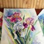Original watercolor painting, Iris flowers, floral wall art, wall decor, botanical, nature artwork