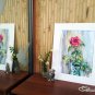 Original watercolour painting, flowers Red rose, artwork, floral still life, wall art, botanical art